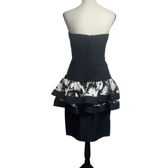 Cache Black White 80s Style Peplum strapless dress - Picture 8 of 10